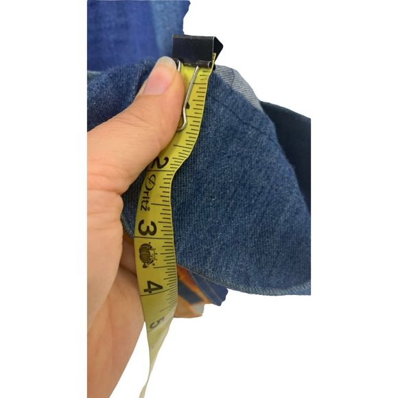 Vintage 70s Fredericks of Hollywood Suede Patchwork Denim Vest Set Medium - Picture 15 of 16